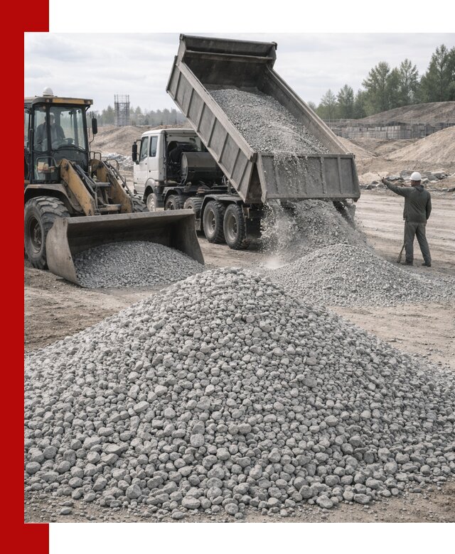 Доставка известнякового щебня фр. 5–20 в Ноябрьске