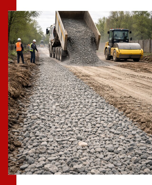 Доставка щебня для отсыпки дорог в Ноябрьске высокого качества