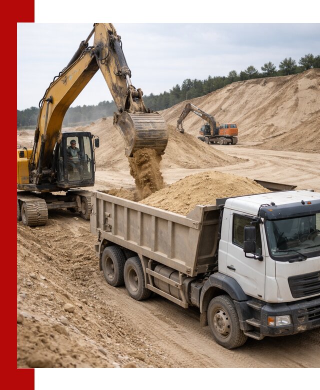 Доставка карьерного песка с самосвалами и разгрузкой в Ноябрьске