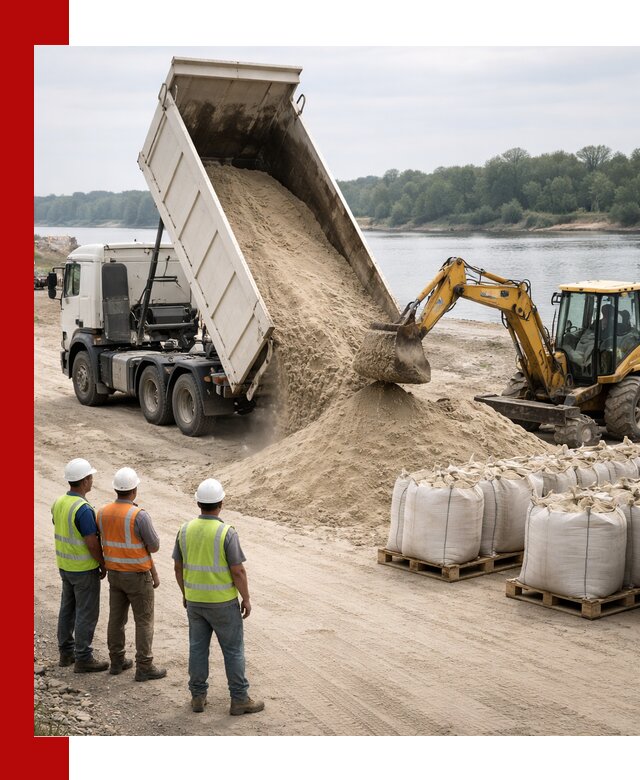 Доставка речного песка в Ноябрьске самосвалами и погрузкой