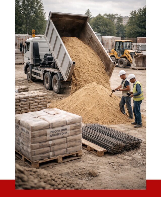 Песок для бетона в Ноябрьске от 2533 р. с доставкой, ПРОНЕРУДНбс