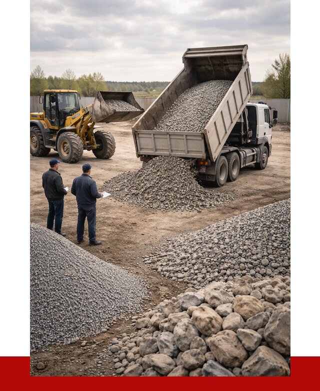 Гравий и камень с доставкой в Ноябрьске от 4255 р. - ПРОНЕРУДНбс