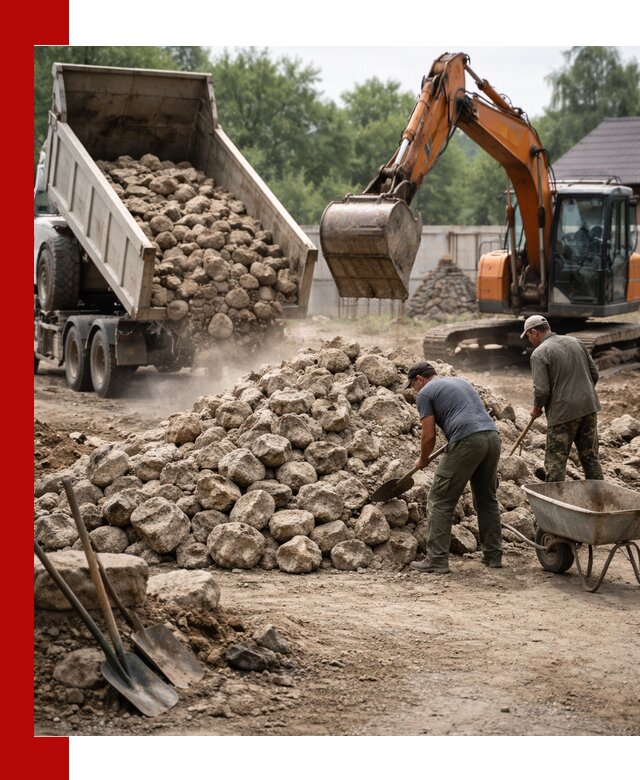 Доставка и разгрузка бутового камня в Ноябрьске