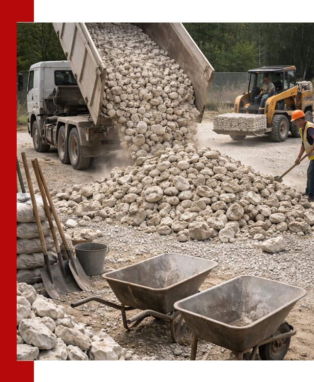 Доставка и продажа бутового известнякового камня в Ноябрьске