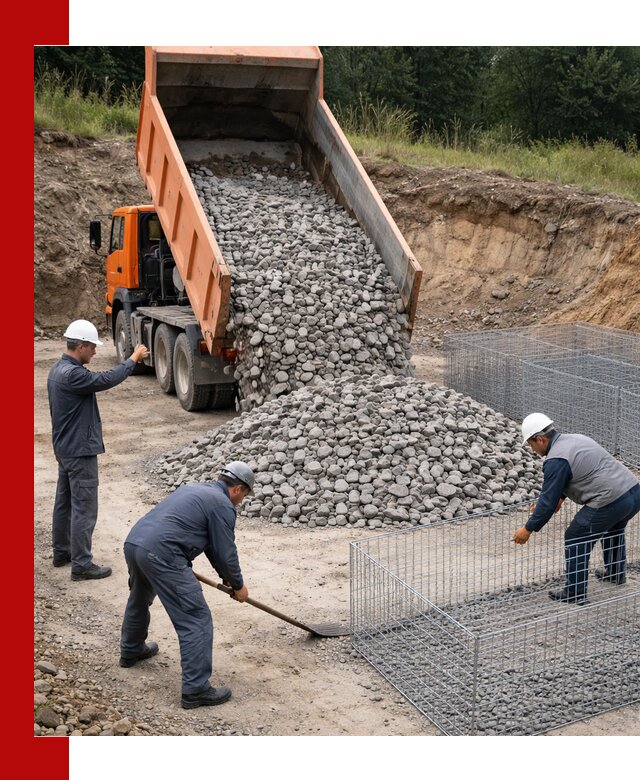 Камень для габионов с доставкой в Ноябрьске быстро и надёжно