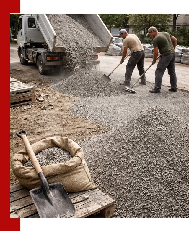 Отсев для тротуарной плитки в Ноябрьске — доставка и укладка