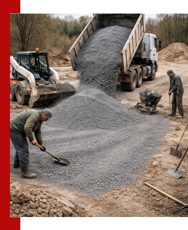 Отсев для подсыпки в Ноябрьске — доставка и подсыпка на участок