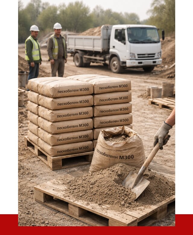 Пескобетон М300 в Ноябрьске с доставкой от 4710 р. за куб | ПРОНЕРУДНбс