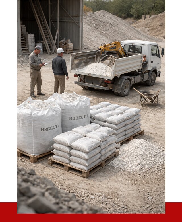 Известь строительная в Ноябрьске с доставкой от 4255 р. | ПРОНЕРУДНбс