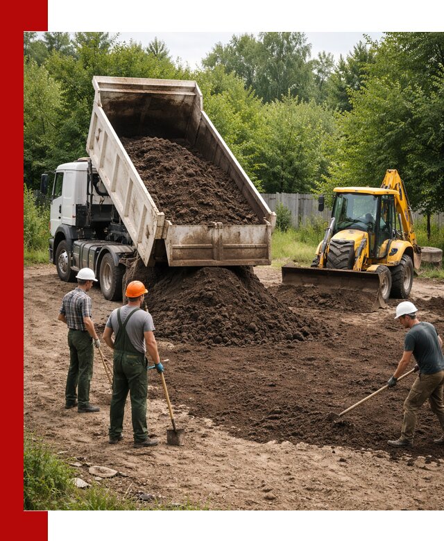 Доставка и укладка грунта для выравнивания участка в Ноябрьске