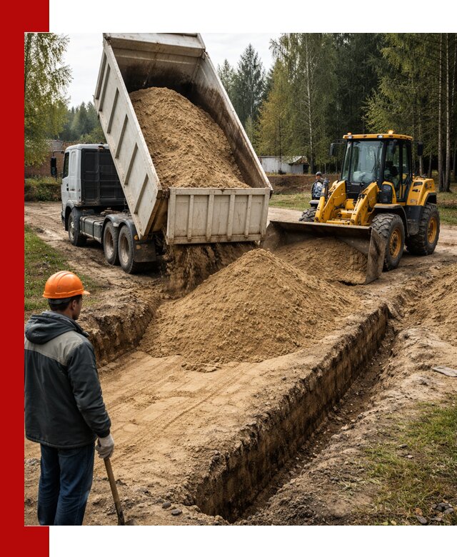 Доставка песчаного грунта в Ноябрьске для строительных работ