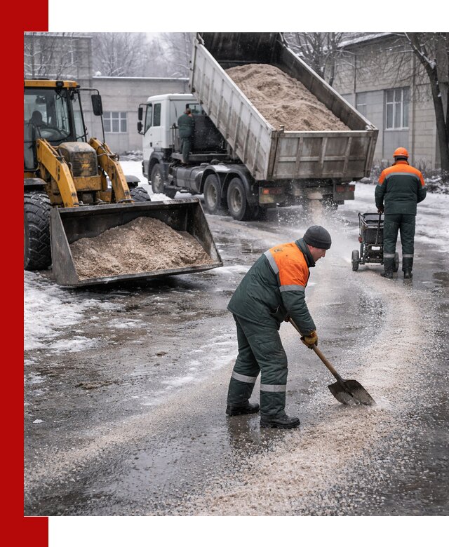 Реагент против гололеда с доставкой и нанесением в Ноябрьске
