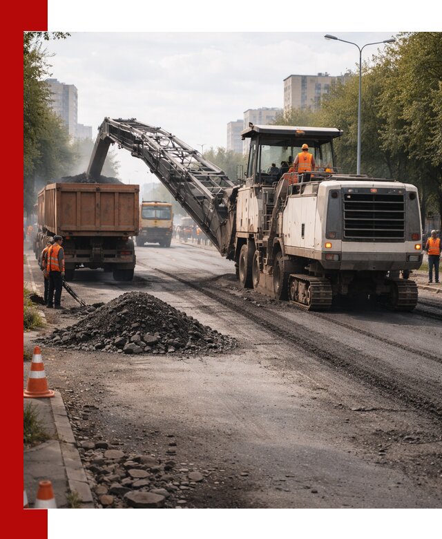 Фрезерованный асфальт в Ноябрьске — удаление и вывоз старого покрытия