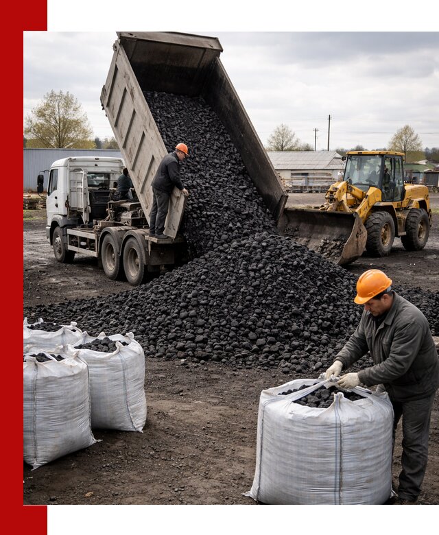 Доставка каменного угля в Ноябрьске оптом и в розницу